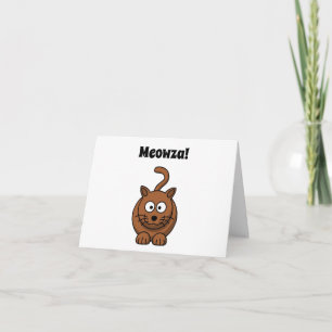 Tarjeta ¡Meowza! Funny Brown Kitty Cat Personalizado Desig