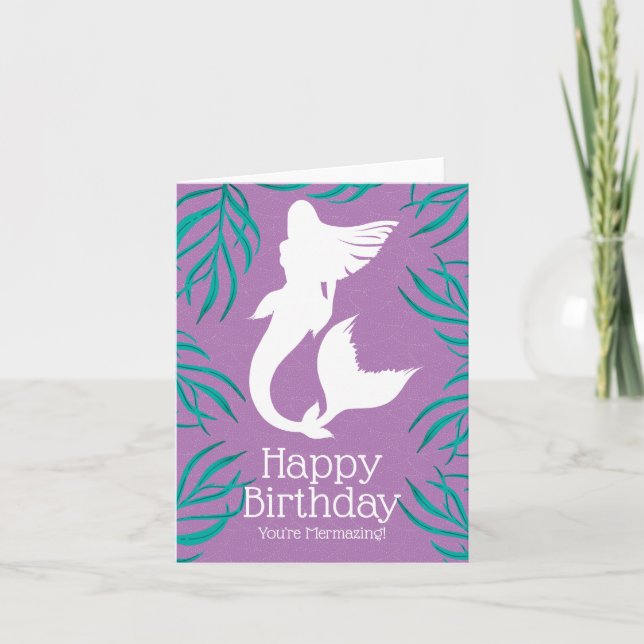 Tarjeta Meramaid y Sea Kelp Mermazing Birday (Anverso)