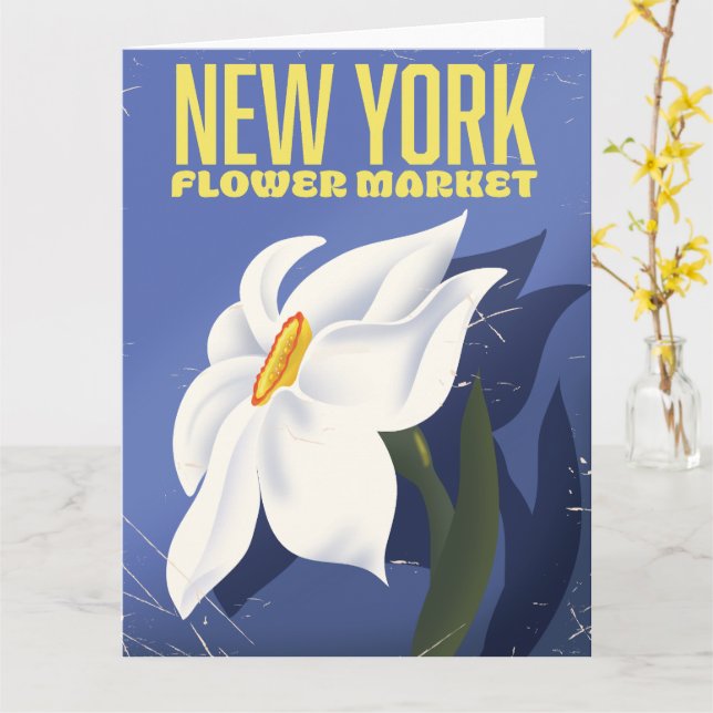 Tarjeta mercado de flores de nueva york (flor amarilla)