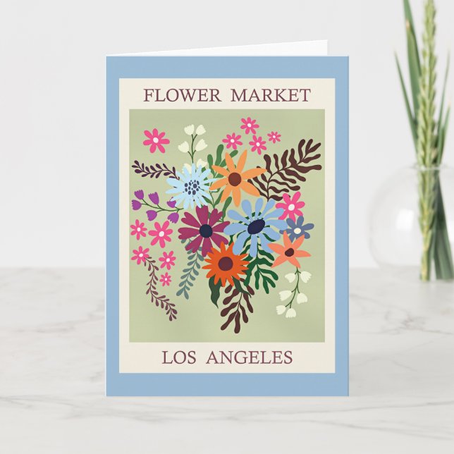 Tarjeta Mercado de Flores, Los Ángeles, (Anverso)