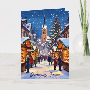 Tarjeta Mercado de Navidad Personalizado de Estrasburgo, F