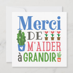 Tarjeta Merci de m'aider à grandir