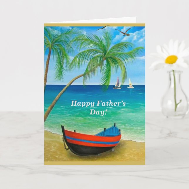 Tarjeta Merece el mejor día de los padres de las palmeras  (Planta pequeña)