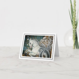 Tarjeta MERHORSE & PULPO BLANCO, UNICORNIO DE FANTASÍA en