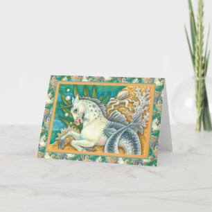 Tarjeta MERHORSE & WHITE OCTOPUS, FANTASÍA UNICORN Blank