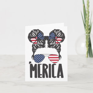 Tarjeta Merica Gafas de sol Bun Desordenado Mujeres Chicas