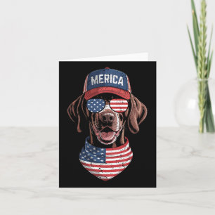 Tarjeta Merica Gsp Perro 4 De Julio Bandera Americana De E