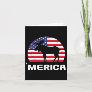 Tarjeta Merica Moose Bandera Americana Usa Patriótica Inde