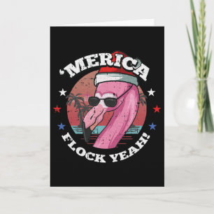 Tarjeta Merica Navidad En Julio Flamingo Genial Verano Tró