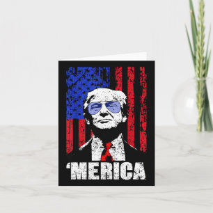 Tarjeta Merica Trump Feliz 4 De Julio Bandera Norteamerica