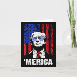 Tarjeta Merica Trump Feliz 4 De Julio Bandera Norteamerica