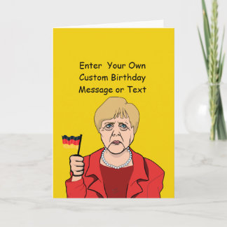 Tarjeta Merkel con bandera alemana - - -