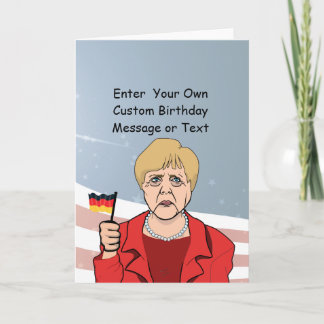 Tarjeta Merkel con bandera alemana - - -