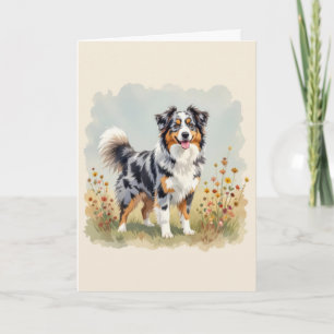 Tarjeta Merle Long Tail, perro pastor australiano