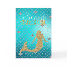 Mermaid Aqua Gold Sparkke Purpurina