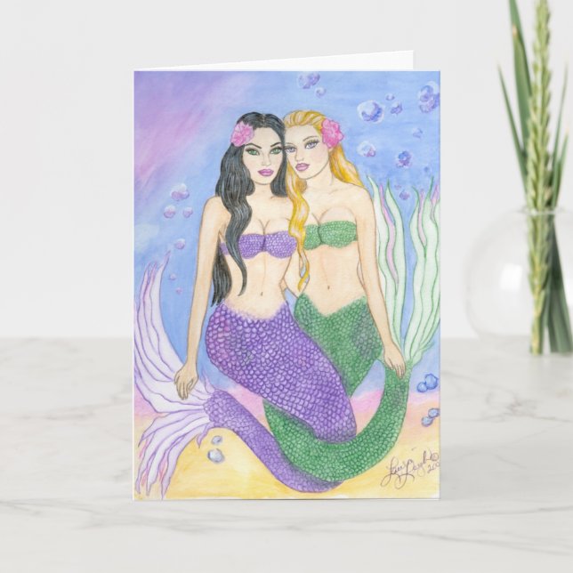 Tarjeta Mermaid Best Friends (Anverso)