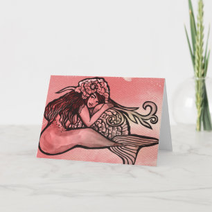 Tarjeta Mermaid Rubor Art Mermaids Watercolor