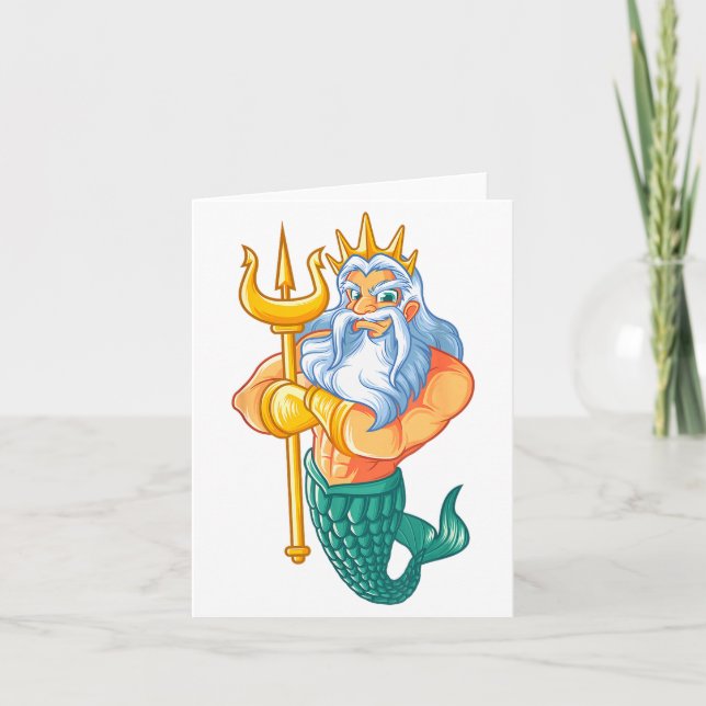 Tarjeta Mermaid Security Shirt _ Funny Merman Swimming Gif (Anverso)