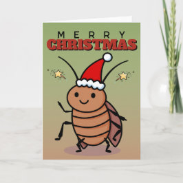 Tarjeta Merr Navidades Cockroach Usando Un Sombrero