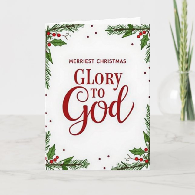Tarjeta Merriest Christmas Glory To God Card (Anverso)