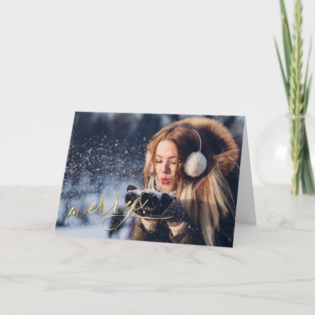 Tarjeta Merry - Agrega tu foto (Anverso)