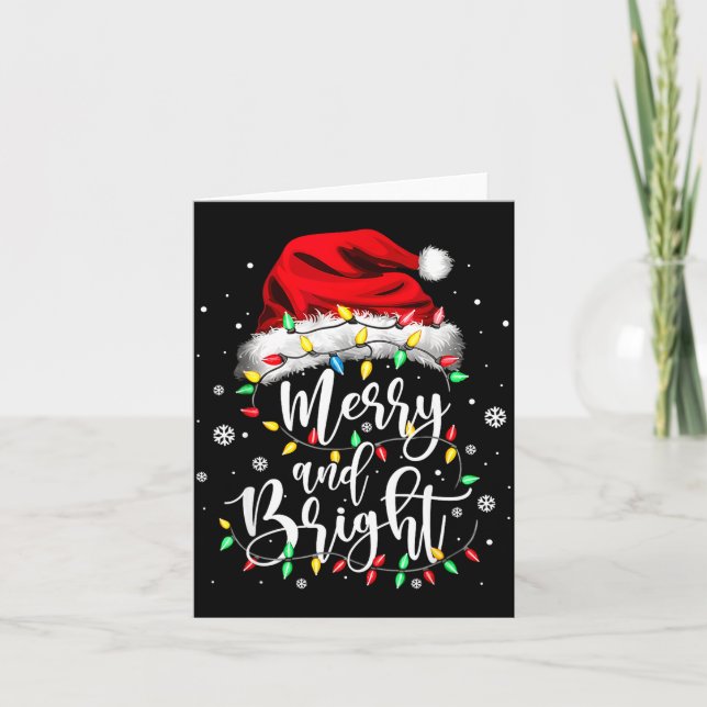 Tarjeta Merry And Bright Christmas Women Girls Cute Merry  (Anverso)