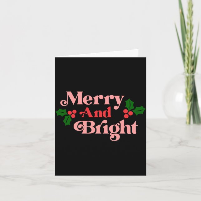 Tarjeta Merry And Bright Clic Holiday Tygraphy Toddler  (Anverso)