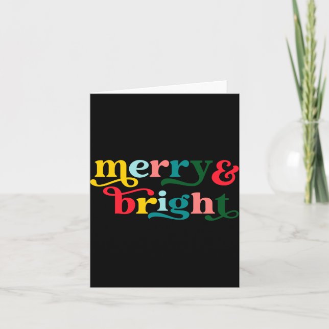 Tarjeta Merry And Bright Modern Christmas Womens  (Anverso)
