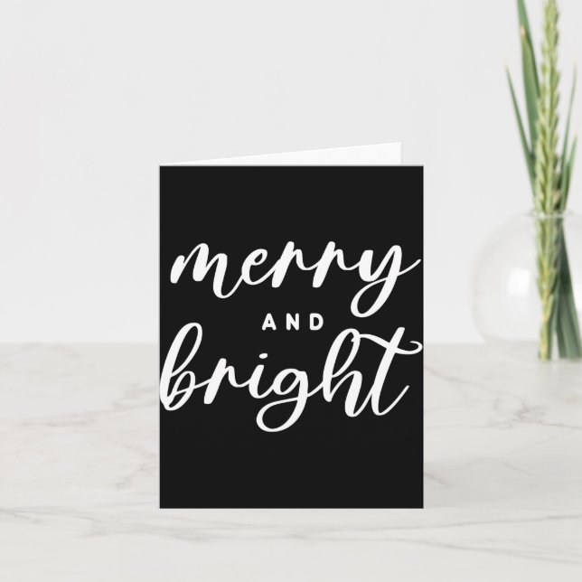 Tarjeta Merry And Bright Modern Red Womens Christmas  (Anverso)