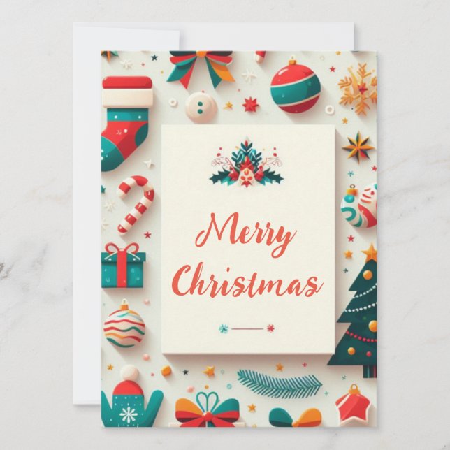 Tarjeta Merry and colorful Christmas card! (Anverso)