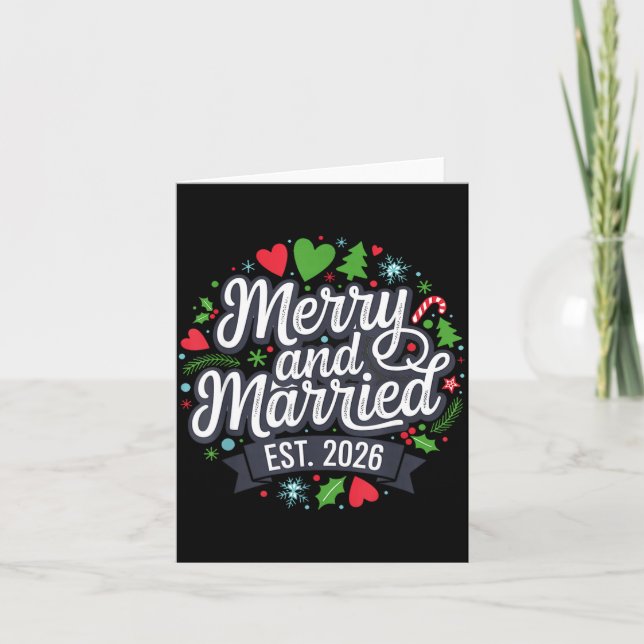 Tarjeta Merry And Married 2026 - Matching Couple Christmas (Anverso)