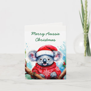 Tarjeta Merry Aussie Navidades Koala