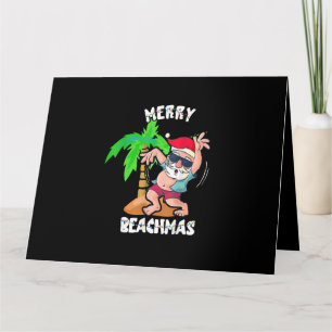 Tarjeta Merry Beach Christmas In July Funny Santa Xmas Poo