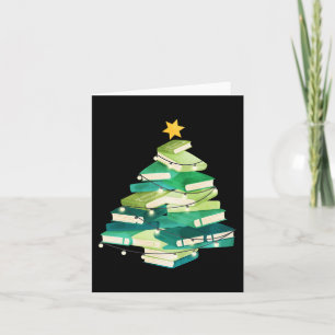 Tarjeta Merry Bookmas Boys Pine Tree Fun Leer Lover Ch