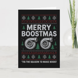 Tarjeta Merry Boostmas Turbo Christmas Sweater Car Racing