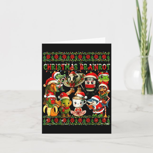 Tarjeta Merry Brainrot-ugly Christmas Funny Italianbrainro (Anverso)