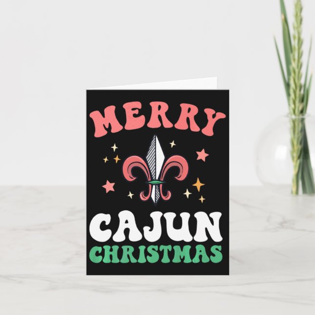 Tarjeta Merry Cajun Christmas Southern Louisiana Xmas New  (Anverso)