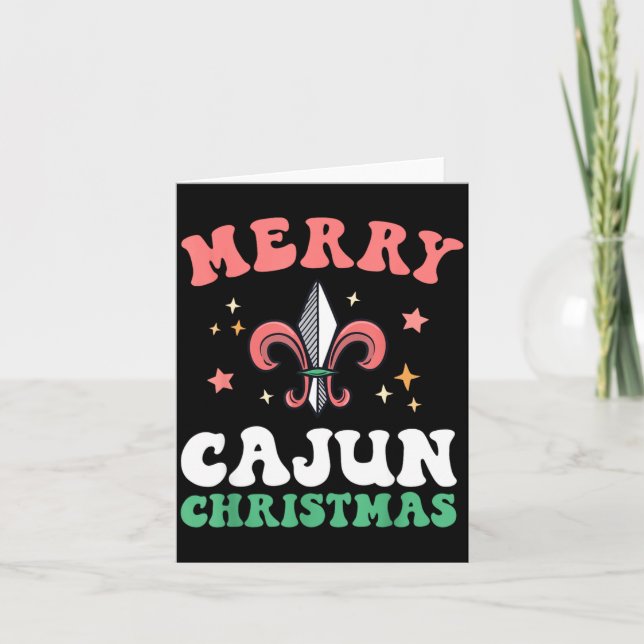 Tarjeta Merry Cajun Christmas Southern Louisiana Xmas New  (Anverso)