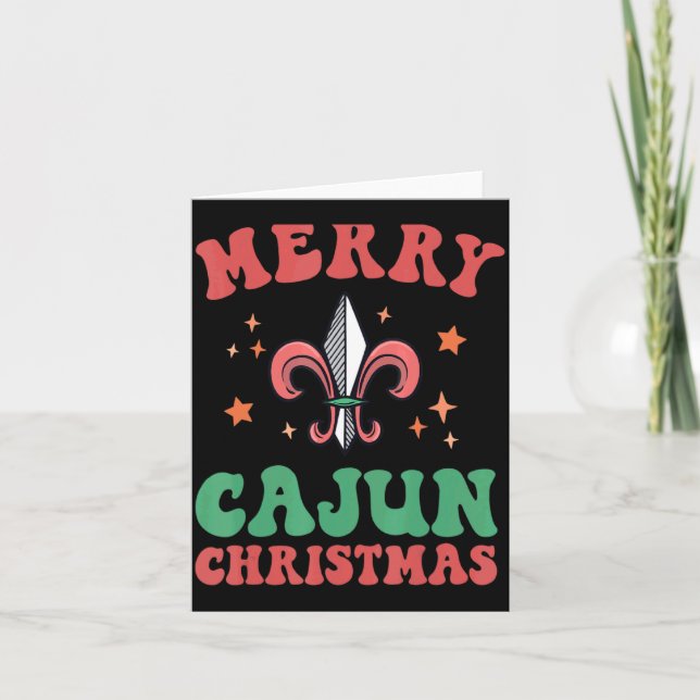 Tarjeta Merry Cajun Christmas Southern Louisiana Xmas New  (Anverso)