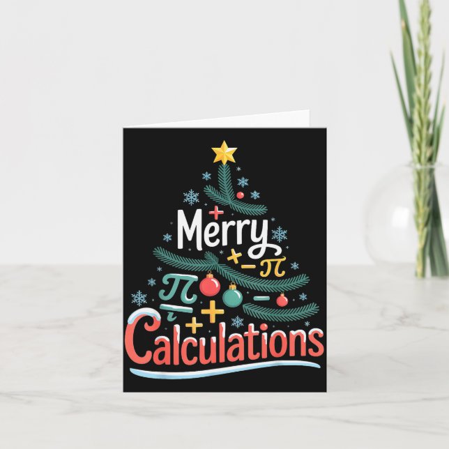 Tarjeta Merry Calculations Funny Math Teacher Christmas  (Anverso)