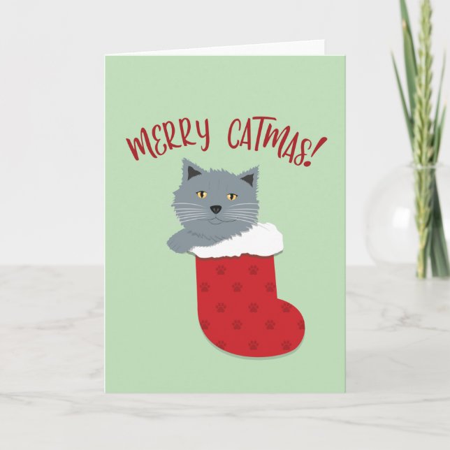 Tarjeta Merry Catmas (Anverso)