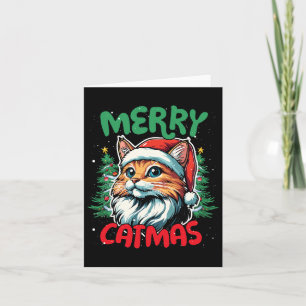 Tarjeta Merry Catmas Funny Navidades Duck Lover