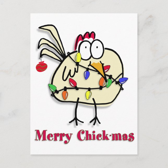 Tarjeta Merry Chick-mas (Anverso)