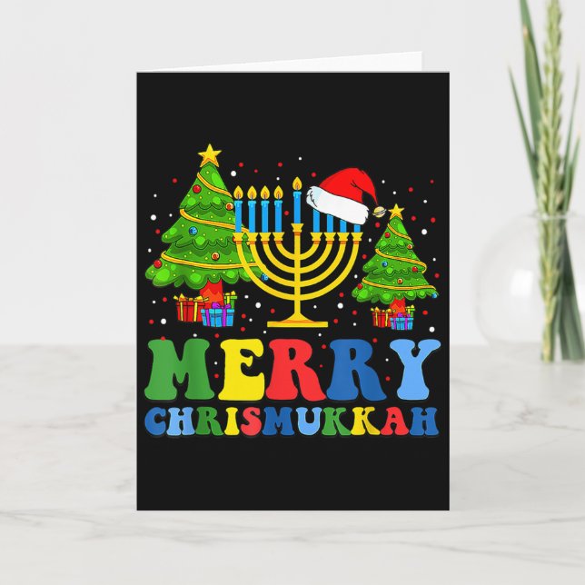 Tarjeta Merry Chrismukkah 2024 Happy Hanukkah Christmas Sa (Anverso)