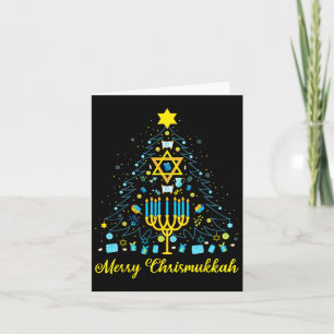 Tarjeta Merry Chrismukkah Menorah Christmas Tree Chanukah
