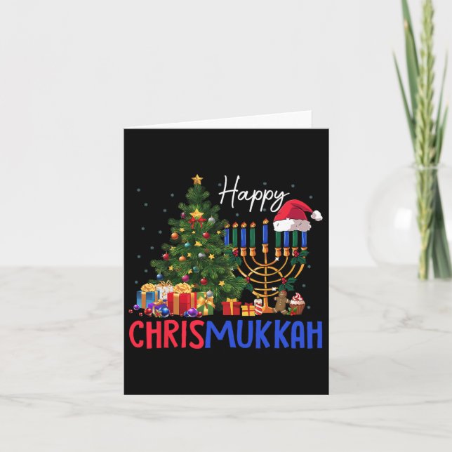 Tarjeta Merry Chrismukkah Navidades felices Hanukkah (Anverso)