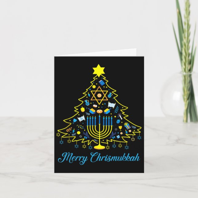 Tarjeta Merry Chrismukkah Navidades felices Hanukkah (Anverso)