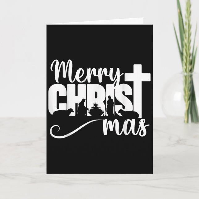 Tarjeta Merry Christ Mas Christian Christmas Jesus Christm (Anverso)