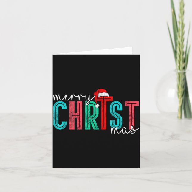 Tarjeta Merry Christ Mas Christian God Matching Christmas  (Anverso)