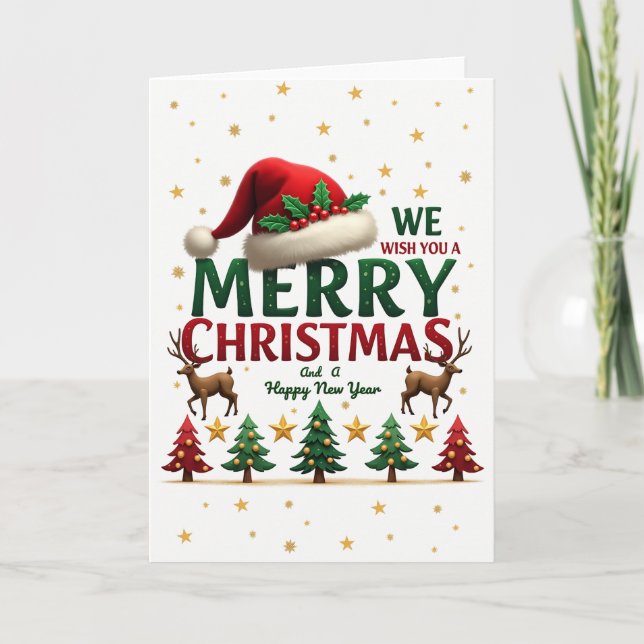 Tarjeta Merry Christmas and Happy New Year Card (Anverso)